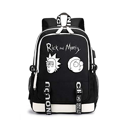 Rick Morty Mochila Casual Impresa Elegante Bolso de Escuela Bolsa de Viaje de al Aire