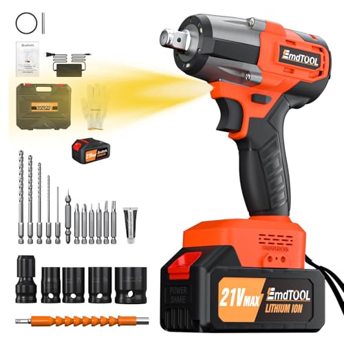 Lucn 6000mAh 2000NM Schlagschrauber Kit Schrauber Akkuschrauber mit Koffer & Akku 21V Akku Schlagschrauber Elektrischer Drehschlagschrauber Kfz Reifenwechse