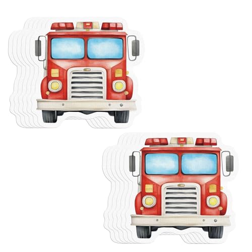 Lot de 20 Serviettes en Papier Motif Camion de Pompiers, Décorations D'Anniversaire sur le Thème...
