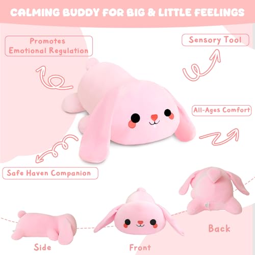 Image of TOYSYM Weighted Stuffed Animals, 1.6 lbs Bunny Stuffed Animal with Weighted Beads, Cute Plush Toy Pillow Gifts for Adults Kids Boys Girls