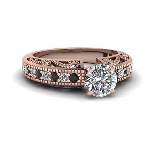 Bague de fiançailles vintage en Or Rose et motif Paisley pour sublimer votre demande en mariage