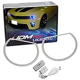 iJDMTOY Compatible With 2010-2013 Chevrolet Camaro Headlight Retrofit 7-Color RGB LED Angel Eye Halo...