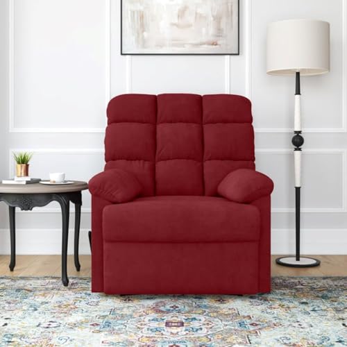 Image of Torque - Flumin 1 Seater Fabric Manual Recliner | Recliner Chair for Living Room, Office, Bedroom (Dark Red) | 1 Year Warranty