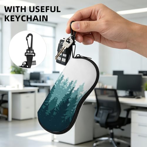 Image of Sunglasses Soft Case, Cute Ultra Light Portable Neoprene Zipper Eyeglass Glasses Case with Belt Clip for Men Women