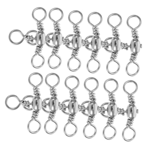 LIOOBO 20個 高強連バレルスイベルクリップ 耐摩耗性アイアン製 塩水 海釣り対応多方向接続釣具アクセサリー 簡単交換可能釣り仕掛け用