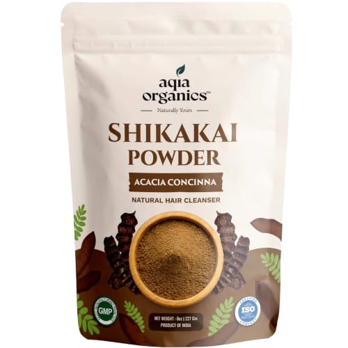 Pure Shikakai Powder | 100% Pure Chemical-Free | 8oz | 2-in-1 Natural Hair Cleansing Mask for Dry Damaged Hair and Growth | Anti Frizz Repairing Hair Mask | Deep Scalp Cleansing | Acacia Concinna