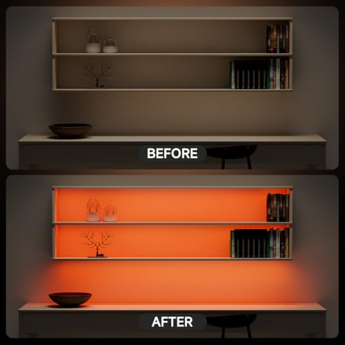 Image of BTF-LIGHTING FCOB COB LED Strip Lights 5V USB Powered Orange Color for TV | 3.28FT 320LEDs CRI90+ Dimmable Super Bright LED Light with 3M Tape for TV Backlight PC 3D Printer Cabinet Home DIY Lighting