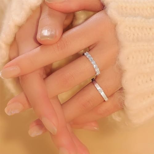 Wedding Bands for Women Moissanite Wedding Rings Set Dainty Moissanite Rings Bands Silver Eternity Bands Ring Stackable2