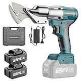 Cordless Sheet Metal Cutter, Metal Shear with 2×4.0Ah Battery, Brushless Electric Metal Cutting Scissors Tool, 360° Rotating Head, Variable Speed, Toolbox, for Cutting Stainless Steel & Iron Sheet