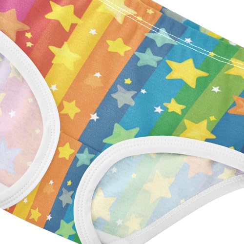 ZZKKO Rainbow Star Colorful Girls Underwear Toddler Panties for Girls Comfort Brief Size 2-8T3