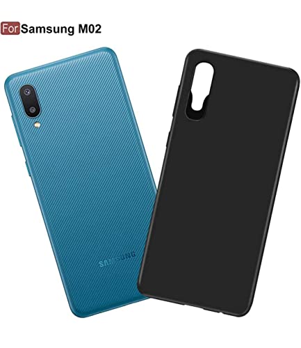 Image of Mobile Back Cover Case for Samsung Galaxy M02 (Silicone Case|CameraProtection|Black SC1510)