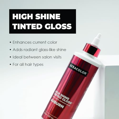 Image of Keracolor High Shine Tinted Hair Gloss, In-Shower Hair Glaze, Sheer Color-Enhancing Glossing Treatment, Auburn, 8 Fl Oz