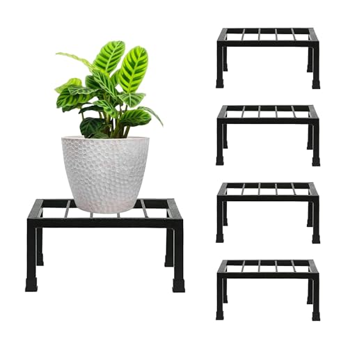 Image of Niyara || Metal Planter Stand || Plant Stand for Pots|| Outdoor Plant Stand (Square Stand Set of 4)
