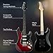 Best Choice Products Beginner HSS Electric Guitar Kit w/Headphone Amp, Padded Gig-Bag, Headphones, Guitar Strap - Red Flametop/Black