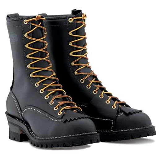 Wesco Highliner 10" Spur Climbing Lace-Up Black Leather Boots USA_10 D