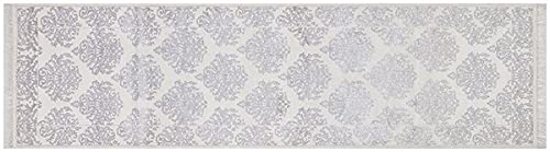 Chemin de table fait main San Diego T-10 SK en coton blanc pour table de prestige