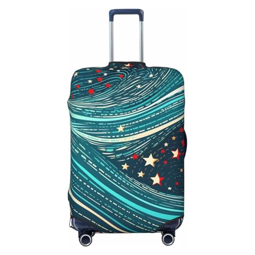 Travel Luggage Cover Waves of stars Suitcase Protector Elastic Washable Stretch Suitcase Protector Anti-Scratch Travel Suitcase Cover Fit 18-32 Inch Luggage
