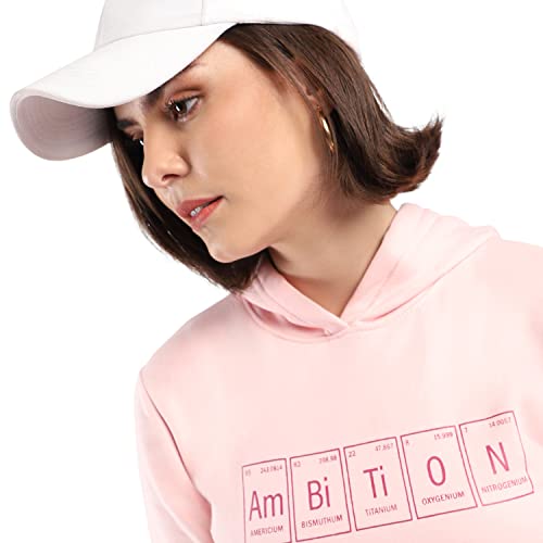 Image of PINACOLADA Women's Cotton Solid Printed Sweatshirt with Hoodie, Regular Fit for Casual Wear Full Sleeve Sweatshirt Crafted with Comfort Fit and High-Performance for Everyday Wear