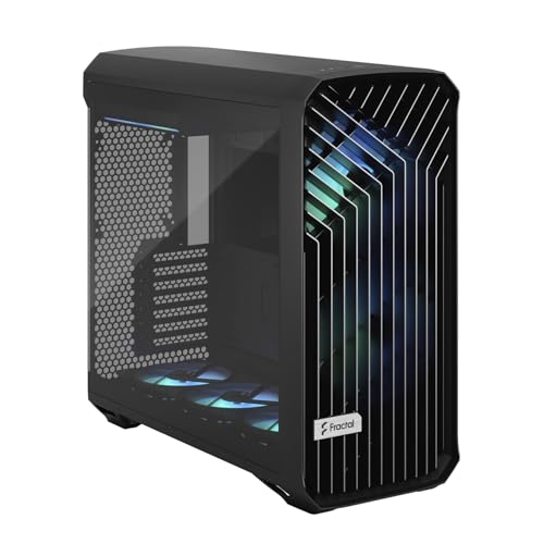 Fractal Design Torrent RGB PC-Gehäuse – Hervorragender Luftstrom mit 2X 180mm & 3X 140mm RGB Lüftern – Gehärtetes Glas… – Ansicht 3