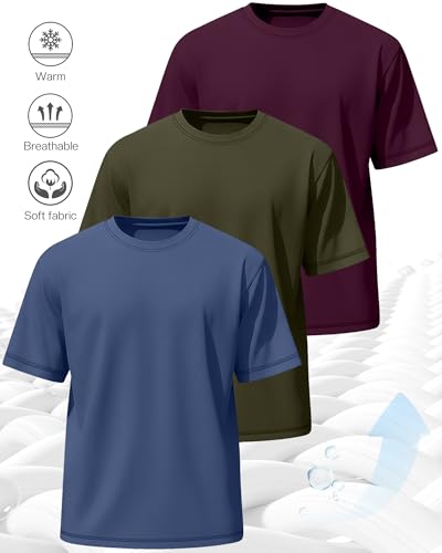 Image of Neer 3 Pack Big and Tall T-Shirts for Men L-7xl Tops | Large Casual Stretch Workout Tees, Short Sleeve Crewneck Oversized Shirts, Classic Summer Outfits, Comfy Basic Loose Clothes