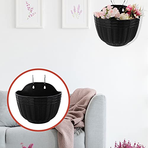 Ganazono Storage Basket Wall Planter Plastic With S Hooks Hanging Flower Plant Pot Wall Mounted Plants Container Flowers Pots Baskets For Home Garden Patio Indoors And Outdoors Black Hanging Planter #TOP3