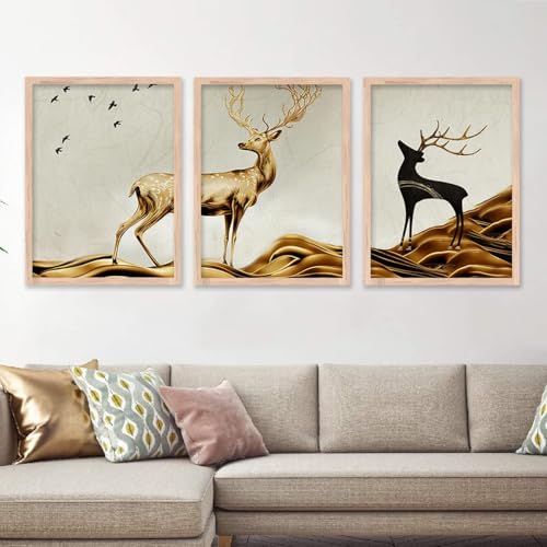 Image of kotart Painting for Wall Decoration - Modern Art Wall Decor Framed Painting for Living Room Bedroom - Framed Wall Posters /Paintings with Frame Set of 3-D (Art 3, 13x17 inch)