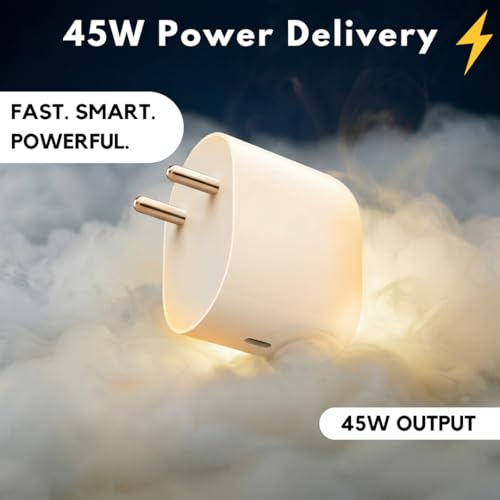 Image of HANYCONY 45w USB-C Fast Charger Compatible with Google Pixel 10 /10pro /9 /9pro /9a /8 /8a /7 /7a /6 /6a /5 /5a, Pro & Other Type-C| PD Type-C wall | PPS Rapid Power Adapter | Original Charging Speed |