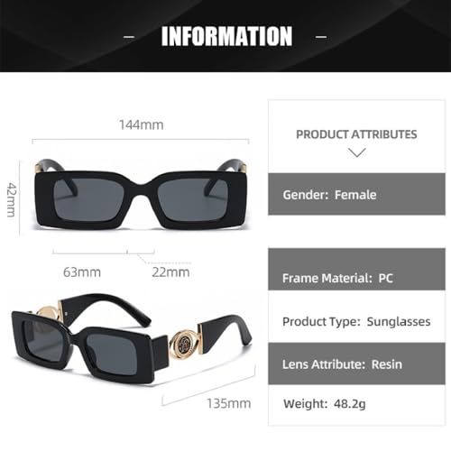 Petites lunettes de soleil carrées de luxe avec finition rétro - 5