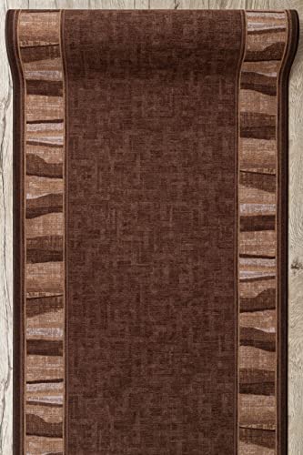 Tapis de couloir antidérapant Linea moderne et durable marron - 7