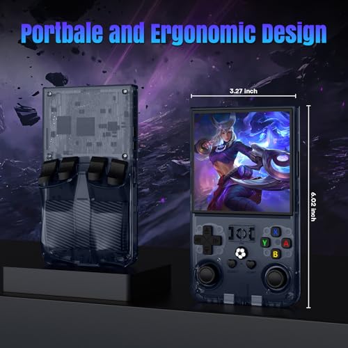 Image of R36MAX Retro Handheld Game Console, 128GB Retro Gaming Console with 4.0 Inch Screen, Portable Video Game Consoles with 4000mAh Battery (128GB-Gray)