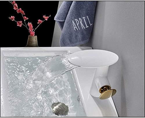 Robinet d'évier à levier unique blanc mitigeur eau chaude froide de salle de bain