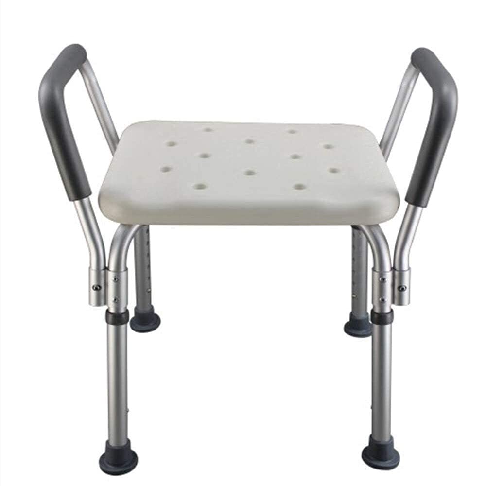 Silla/Taburete de baño y Ducha, ortopédica, Silla de Ducha Altura Regulable con Apoyabrazos Ayuda para baño para Ancianos y discapacitados, ergonómico, conteras Antideslizantes