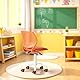 FurnitureR Kompakter Klassenstuhl, ergonomischer Sitz für Schule, Rückenlehne aus atmungsaktivem Netzgewebe, höhenverstellbar, Zeichenzimmerstuhl für Kinder, leicht zu bewegen 360°, Zitrus