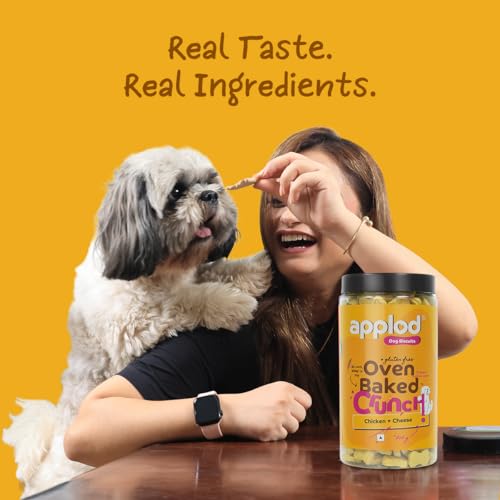 Image of Crunch-a-Licious Chicken & Cheese Dog Biscuits for Puppies & Adult Dogs | Gluten-Free Crunchy Dog Treats Made with Real Chicken Protein | Healthy Training & Reward Snacks | 800g