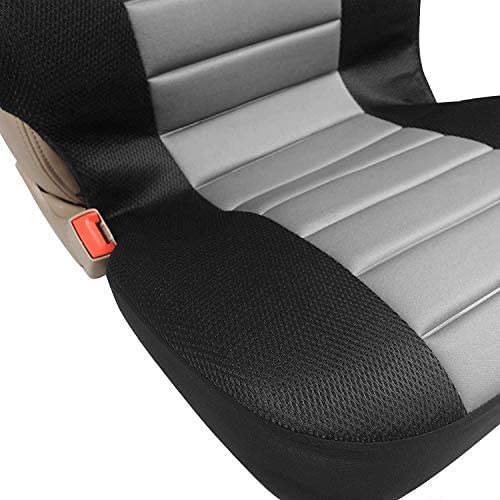 WOLTU 1x Fundas de Asiento para Coche Universal Delantero Cubierta para Asiento Automóvil sin Bolsa de Aire Poliéster Negro/Gris