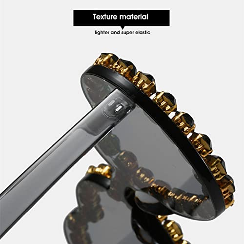 Lunettes de soleil cœur strass scintillantes avec monture PC colorée C8 - 4
