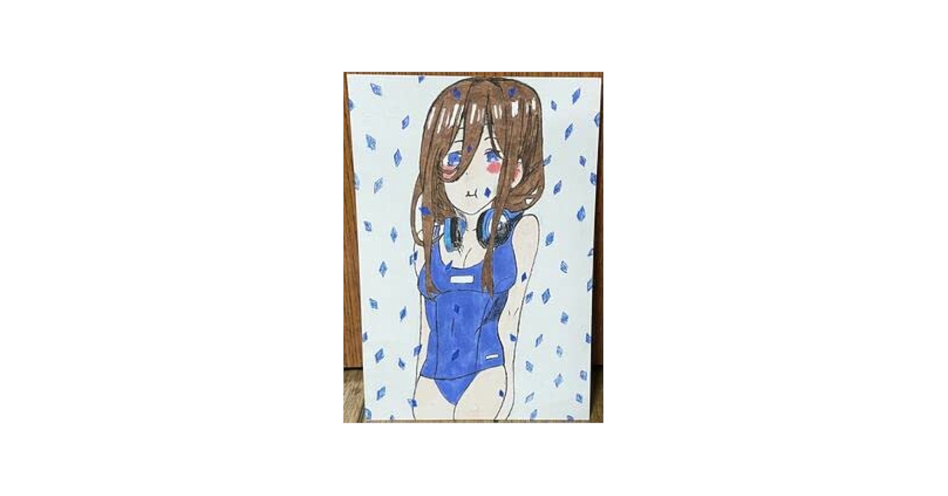 Amazon | 五等分の花嫁中野三玖（スクール水着） 手描きイラスト