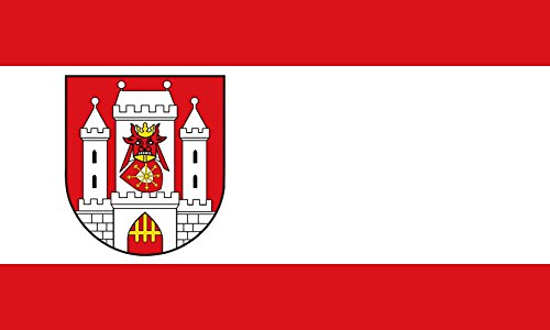 Drapeau large Uedem résistant aux intempéries rouge et blanc