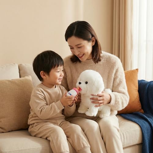 CU-MATE Interactive Maltese Simulation Dog-Realistic Puppy Electronic Toy Dog with Walking/Barking/Wagging Tail/Talking- Robotic Pet Toy Present Gift for Toddler Girls Boys by CU-MATE - Image 7