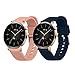 Produktbild kwmobile 2X Sportarmband kompatibel mit Huawei Watch GT 3 Pro (43mm) / Watch GT 3 (42mm) Armband - Fitnesstracker Band Set aus TPU Silikon in Dunkelblau Altrosa