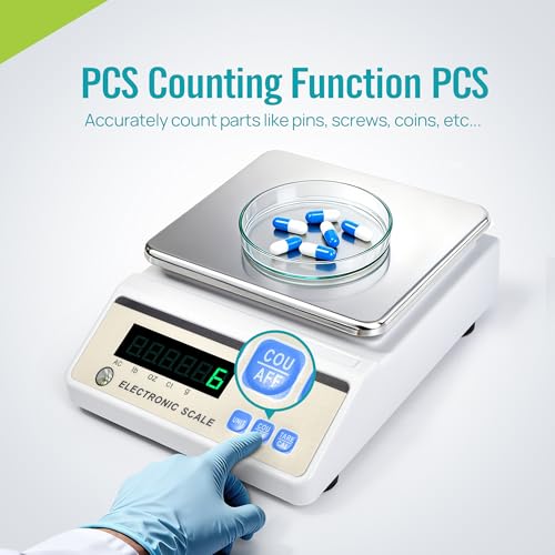 Image of Lichen Lab Analytical Balance 5000g x 0.01g with LED Display, High Precision Lab Scale with g /ct /oz /lb Units-Laboratory Scientific Scale for Kitchen, Lab, Pharmacy, Jewelry