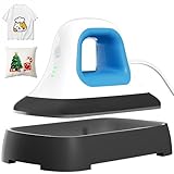 Mini Heat Press - 7'x 3.8' Transfer Machine Small Hand held Iron Press Heat for Tshirt and HTV Vinyl Projects,Easy Temperature Control with Safety Base & Auto-Off Feature(Blue)