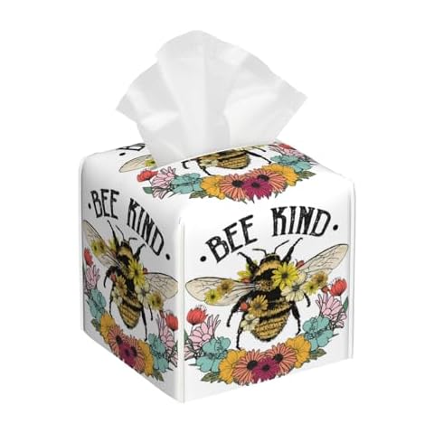 POIUBLE Decorative Honey Bee Tissue Box Cover Cover