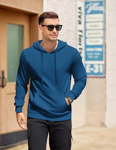 Image of COOFANDY Men's Hooded Pullover Casual Long Sleeve Drawstring Gym Hoodies Sweatshirts with Pocket