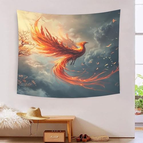 Tapisserie 3D Le Phoenix grand tissu mural decoration chambre et dortoir