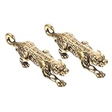 Sosoport 2 Piezas Adornos De Talismán De Tigre De Bronce Figura De Tigre De Adorno De Escritorio Decoración Creativa De Escritorio