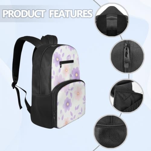Mochila escolar flores rosa gran capacidad y ligereza para el instituto 6