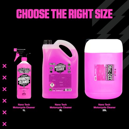 Muc Off Nano-Tech Motorcycle Cleaner Motorrad Reiniger 1 l - Hochwirksames, Biologisch Abbaubares Motorrad Reinigungsmittel Spray - Sicher auf Allen Oberflächen und für Alle Motorradtypen Geeignet