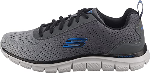 Skechers Men's Sports Shoes, Charcoal Mesh Black Trim, 112