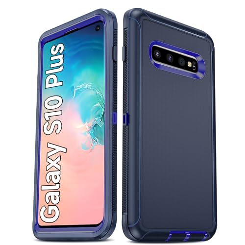 LeYi Compatible for Galaxy S10 Plus Phone Cases: S10 Plus Case [Not for S10] Upgrade 3-in-1 Full Body Shockproof Rubber Cover Heavy Duty Tough Rugged Dustproof Protection Case Samsung S10 Plus, Blue